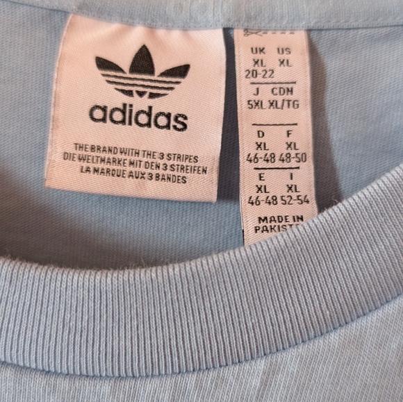 Adidas Cropped Light Blue Tee - Picture 3 of 4